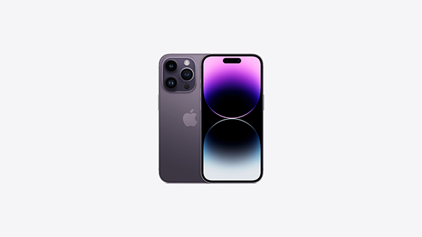 iPhone 14 Pro với màu tím sậm huyền ảo trên trang thông tin của Apple